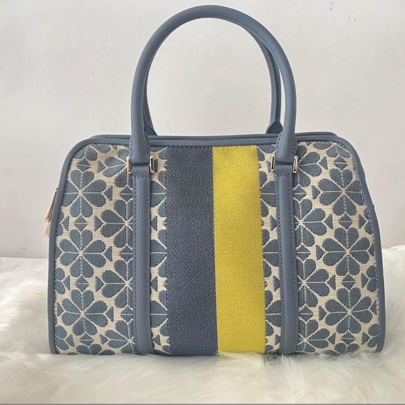 👜 Kate Spade Spade Flower Jacquard Stripe Medium Satchel 👜 - Picture 2 of 4